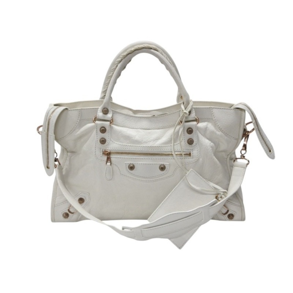 Balenciaga Leather Giant City Bag Pink White - Picture 2 of 10